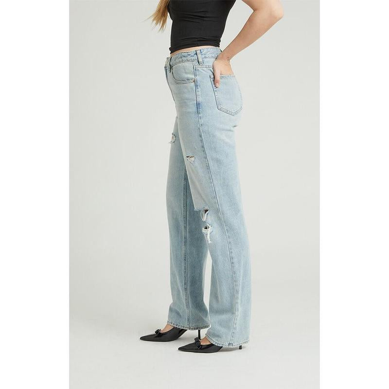 Pacsun Women'S Light Indigo Ripped '90S Boyfriend Jeans